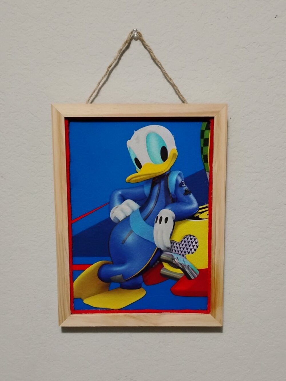 Disney Inspired Donald Duck Message Bulletin Cork Board 9"x12" Wood Frame